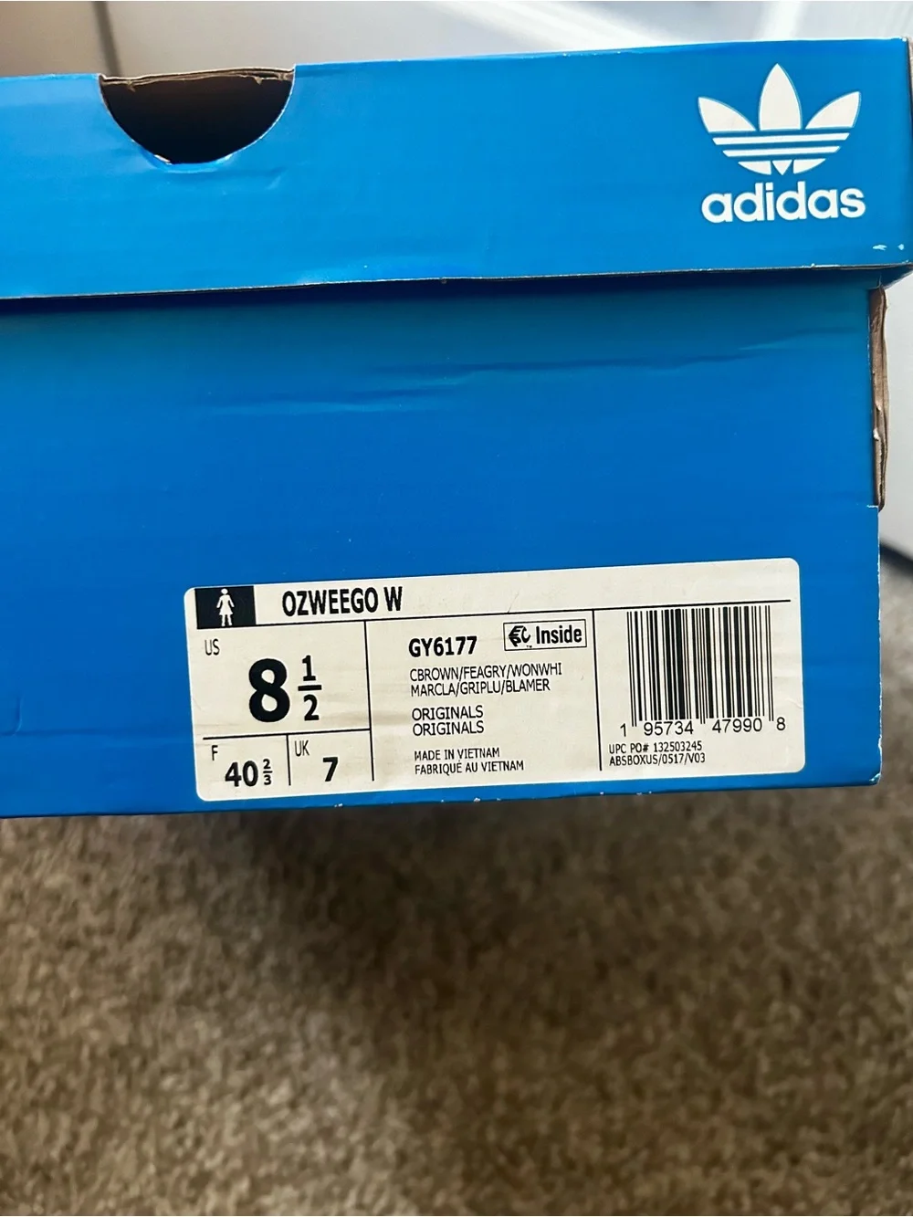 Adidas Ozweego Bliss Women’s 8.5 Neutral Beige Cream Sneakers NWOT w/ Box